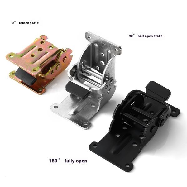 Black 90-Degree Self-Locking Double Brake Hinge for Furniture Coffee Table & Computer Table 180 Folding Lock