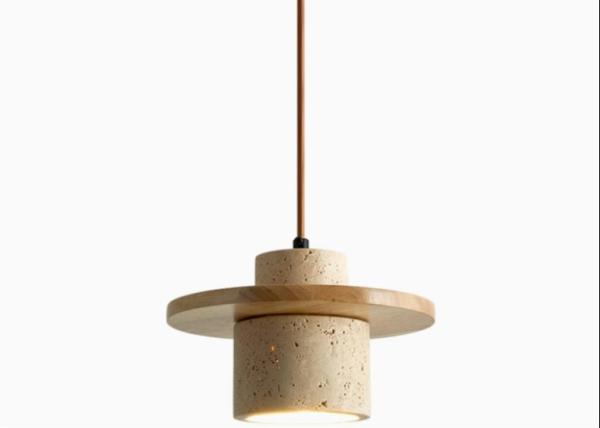 Yellow travertine wooden pendant lamp bedroom for home decorator interior stone pendant lamp