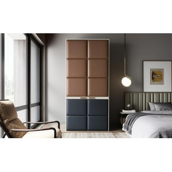 Customizable Shaker Bedroom Wardrobe Doors Double Swing Design Mildew Resistant