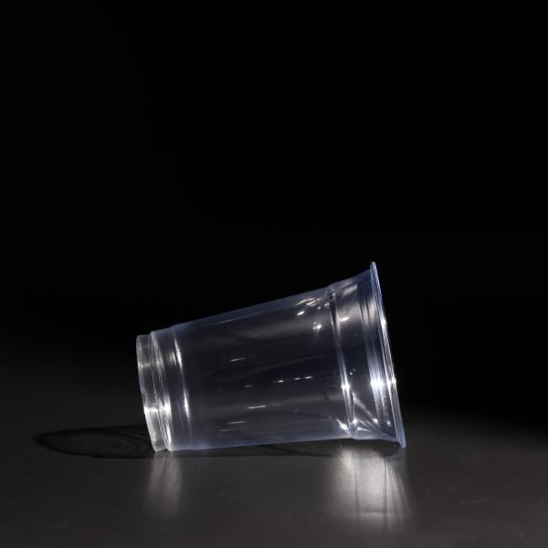 Copo descartável de plástico PET transparente personalizável com tampa para chá de Boba