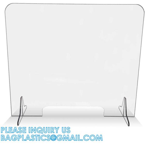 Portable Acrylic Sneeze Guard Shield Divider Perspex Screens Barrier Plastic Shield Counter, Social Distancing