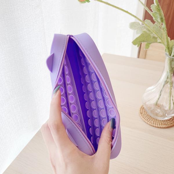 OEM/ODM Cute Cat Zipper Pencil Case 19*7*4.5cm Popper Toy Pencil Box with Bubble Design
