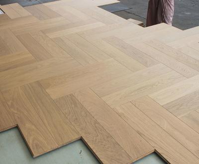 White Oak Herringbone Engineered Flooring 600x125x16MM 25-Year Warranty