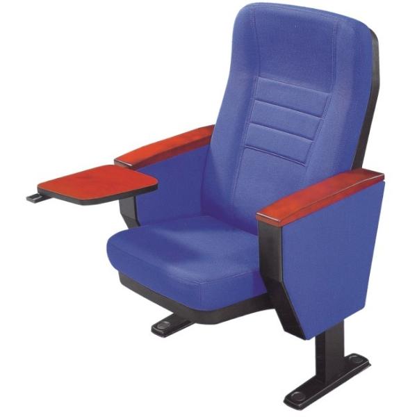 Red Fabric Wooden Armrest Auditorium Chairs With Writing Pad 5 Years Warranty