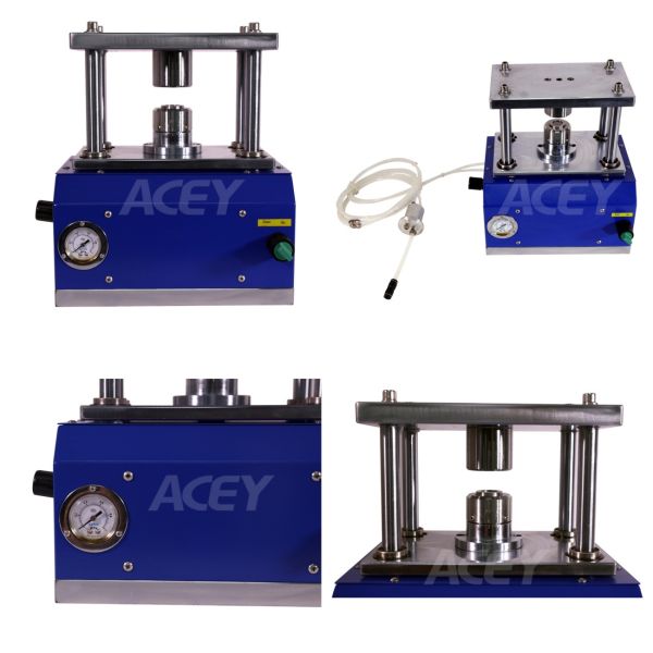 Pneumatic Button Battery Sealer Sealing Machine For Coin Cell Making