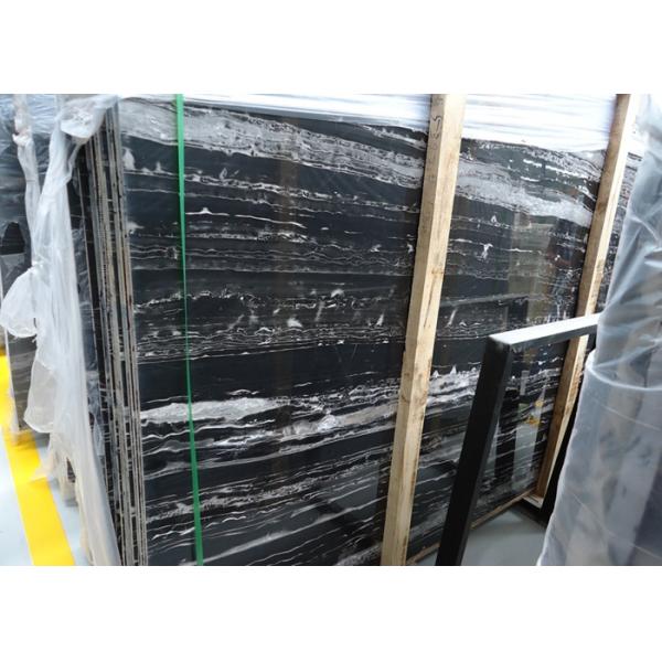 Heavy Duty Bathroom Marble Slabs , Black Marble Slab For Dining Room Worktop