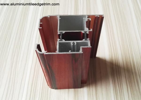 Thermal Break Wood Grain Aluminium Casement Window Profile For Apartment Project