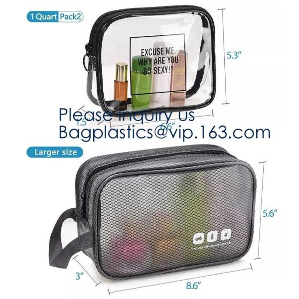 Small Clear PVC Waterproof Bag with Zipper Closure, Mini Portable Transparent Plastic Organizer Pouch for Cosmetic, Make
