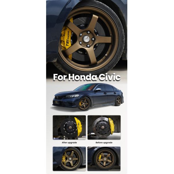 TEI P60EV Auto Brake Accessories Front BBK 6 Piston Brake Calipers Kit for Honda Civic EK EK9 EP3 FD2 FN2 FL5