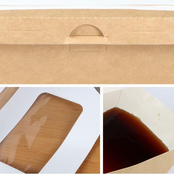 Recyclable Kraft Paper Salad Takeaway Boxes With Transparent Window