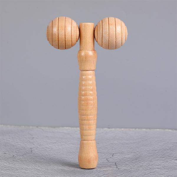 Logo Engrave Wooden Face Roller for Face Wood Therapy Natural Wood Customized Service