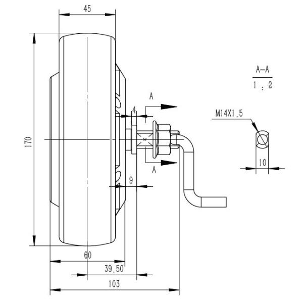 O favo de mel absorvente de choque de 6,5 polegadas cansa o motor do cubo com codificador incorporado
