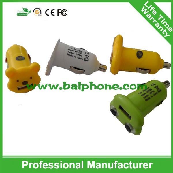 mini cartoon 5V 1A Single USB car charger for android