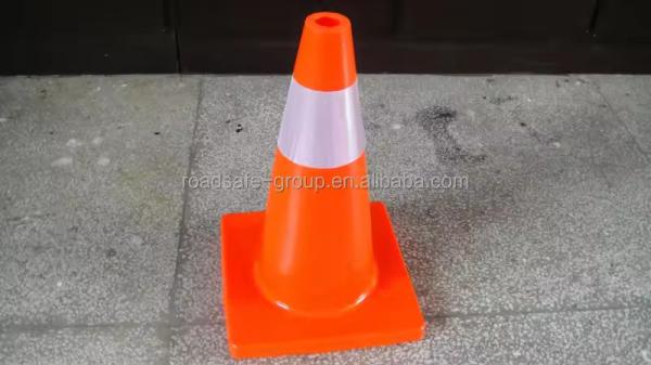 45cm PVC Orange Road Cones 0.9kg Reflective Red Safety Cones