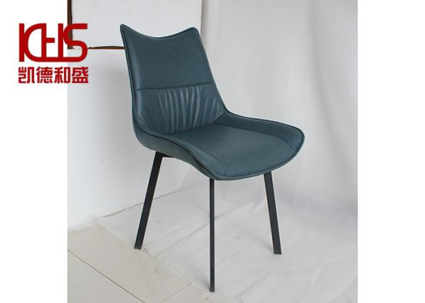 European Hotel Dark Green Leather Dining Chairs Luxury Quilted Leather Dining Chair