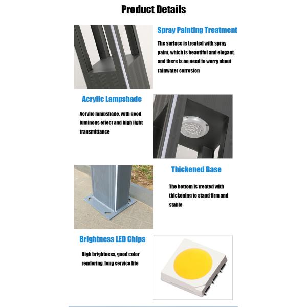 Customized IP67 Stainless Steel LED Garden Light 30W COB 3000mm Height for Villa Park