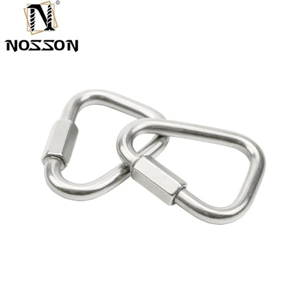 3/8 Inch Quick Link Carabiners Highly Polished Stainless Steel Oval Locking Carabiners Heavy Duty Chain Link Connector