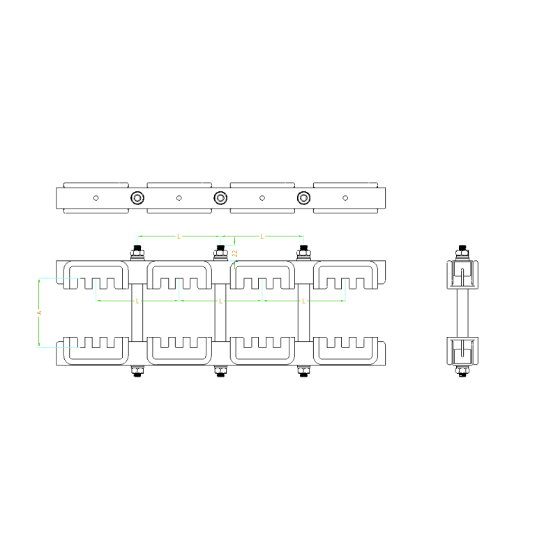 DUWAI Modular Insulated Busbar Clamp Cabinets State Grid Distribution Cabinet Combined Busbar Clamp Four-phase