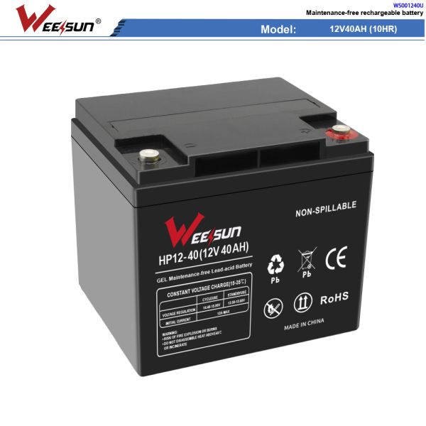 Long Sealed 12V Lead Acid Battery Rechargeable Gel Solar Battery 12v 40ah For Ups
