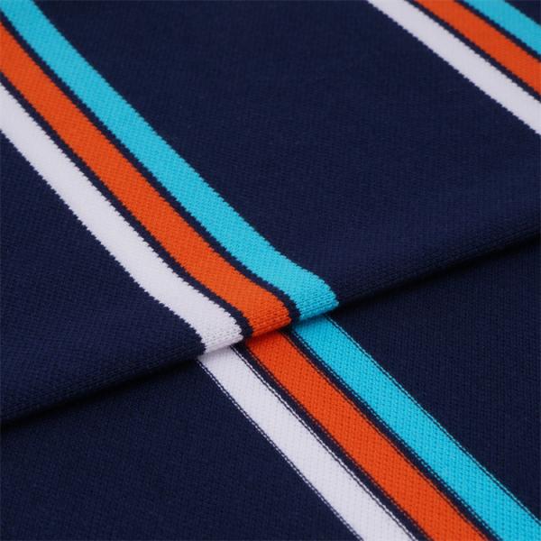 Breathable And Comfortable And Natural Wear-Resistant Striped Knit Fabric For Polo Shirt