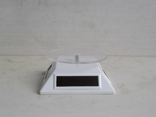White / black ABS Solar turntable display for showing mobile phone, camera, watch