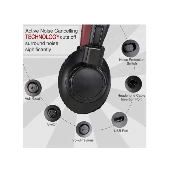 Over Ear Waterproof Wireless Headphones Noise Cancelling 3 . 7V 370mAh Battery