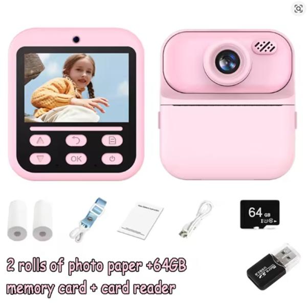 Kids Cartoon Camera Toy 2.4 12MP Digital Camera 1080P HD IPS Screen Instant Print Camera For Boys Girls Gifts