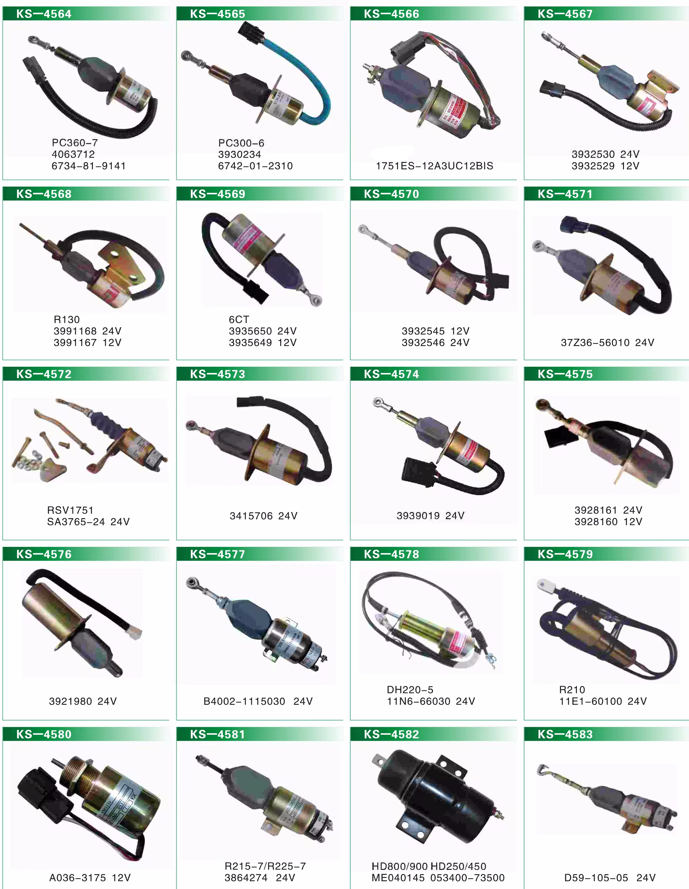 24V 6D114E Engine 6743819141 Stop Solenoid for Komatsu PC300-7 PC360-7 Shut Off Solenoid 6743-81-9141