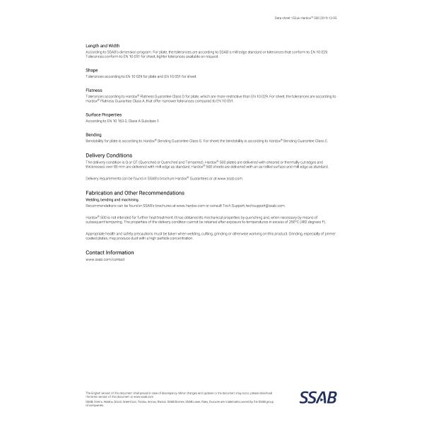  500 Abrasion Resistant Steel Plates