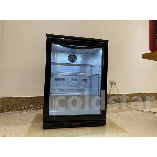 Single Door Hinged Commercial Bar Fridge Black Beer Display Chiller