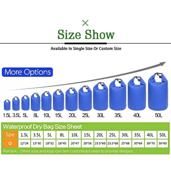 30L Dry Sack Camping Storage Bag Multicolor Portable Waterproof