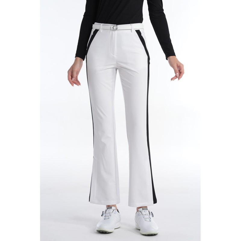 Custom OEM Women Slim Flare Golf Pants Split Hem Sport Pants Invisible Zipper Pockets