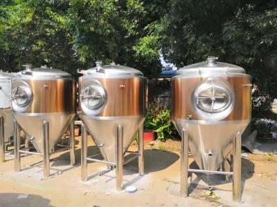 600L Beer Fermentation Tank , Conical Beer Fermenter With Rose Golden Color