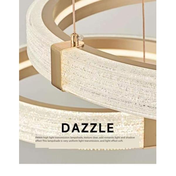 Créatif nordique minimaliste salle à manger double anneau lustre simple moderne rond lustre salon bureau chambre