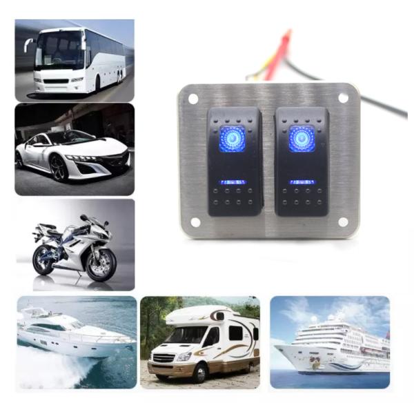 Голубая панель перекидного переключателя шатии Pin 2 СИД 24V 5 для шлюпки