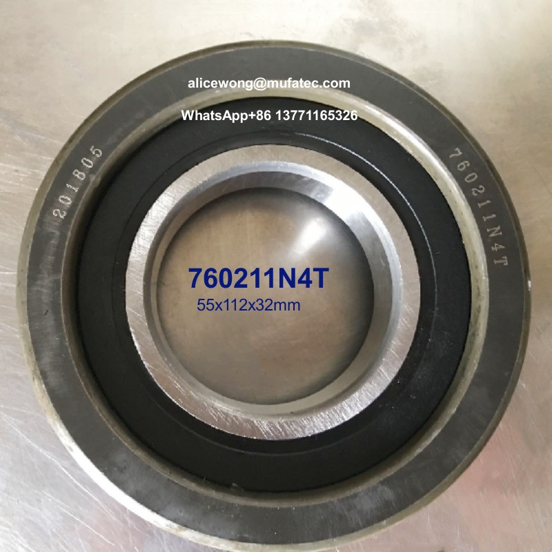 760211N4T 55x112x32mm P0 Подшипники высокоточных подъемных грузовиков с двойными резиновыми уплотнениями