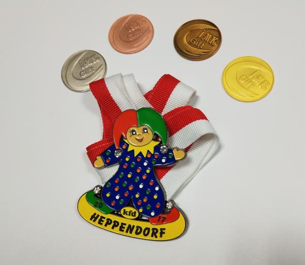 Germany medals supplier , largest germany carnival medal ,  debossed painted gold plated colorful carnival medals with