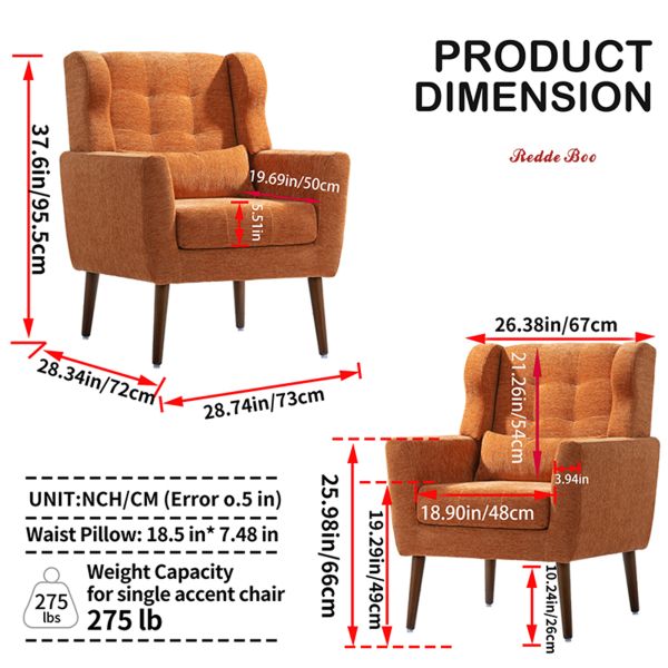 Comfy Accent Linen Fabric Single Sofa Chair Seater For Bedroom Reading