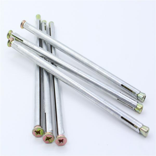 Factory Produces Metal Anchor Bolts With Carbon Steel Coated With White Zinc