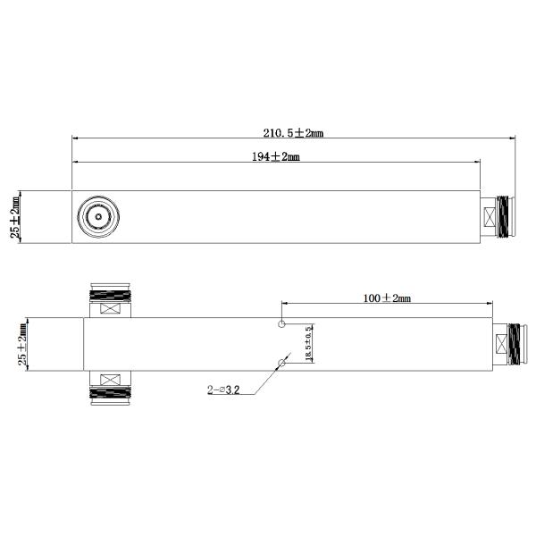 DA-PS-150-2 Кавариальный стиль разделитель питания N женский порт -150dBC 2WAYS