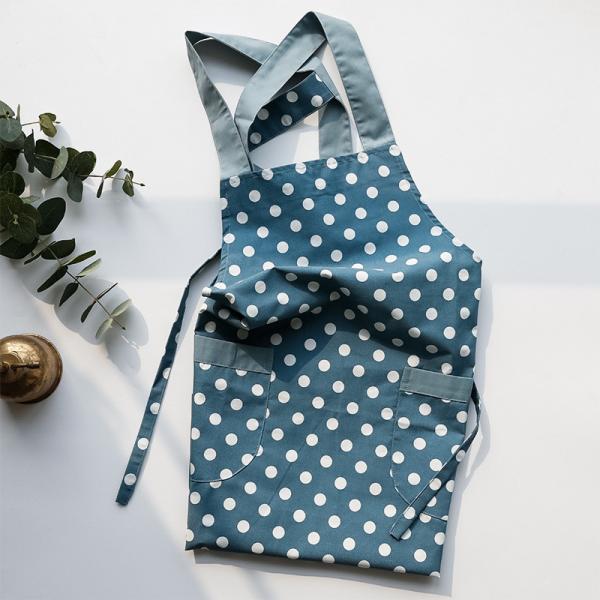 Custom Logo Printed Cotton Apron Professional Canvas Waiter Uniform Apron for Women