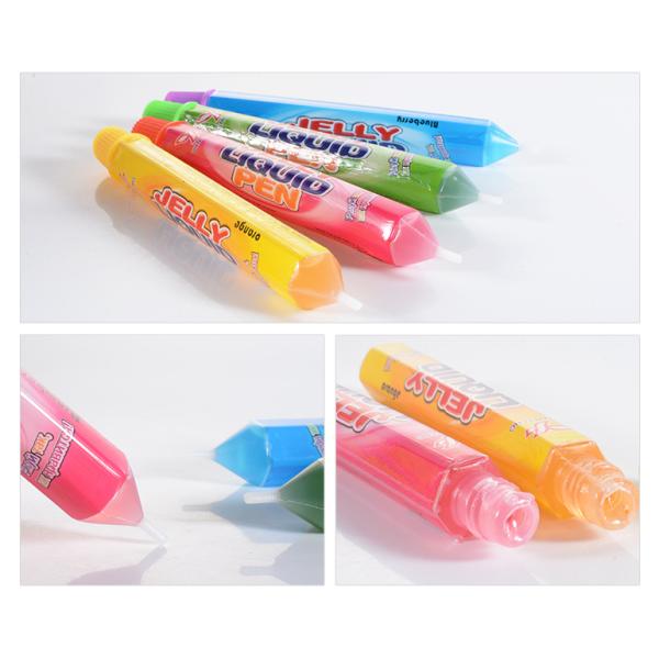 Grape Strawberry Jelly Candy Pen Shape Liquid Fruit Jelly Jam In Stick Tube