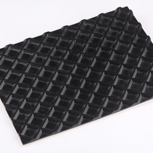Black Color Big Square Pattern PVC Conveyor Belt Checker Top For Wood Sanding Machine