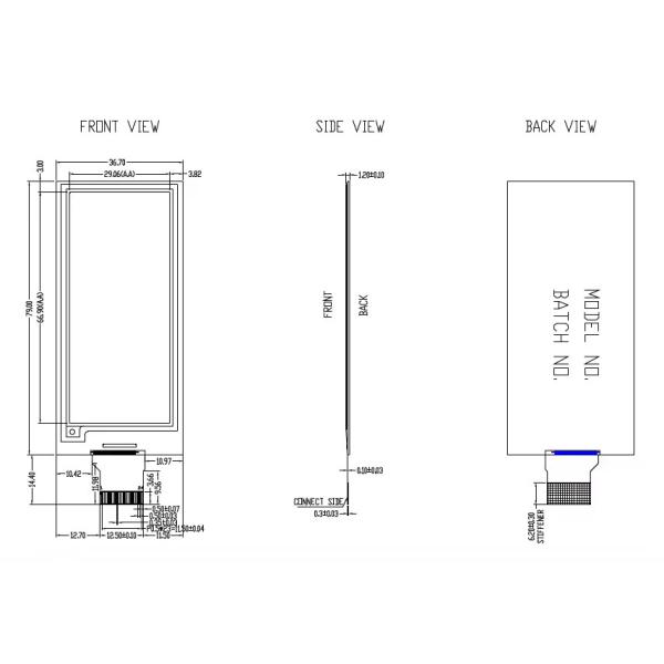 2.9 Inch E Paper Module Durable Sunlight Readable Screen 128x296 SPI interface