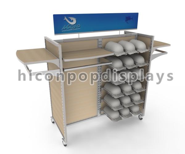 Sports Gear Supermarket Gondola Shelving Floor Standing Veneering