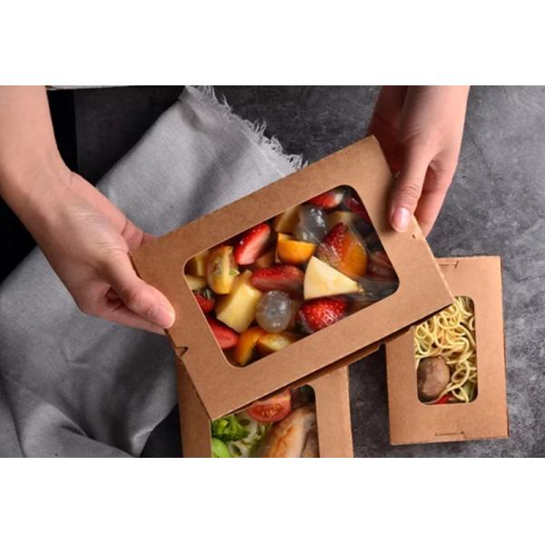 Salad 337gsm Biodegradable Disposable Tableware Food Packaging Box With Window
