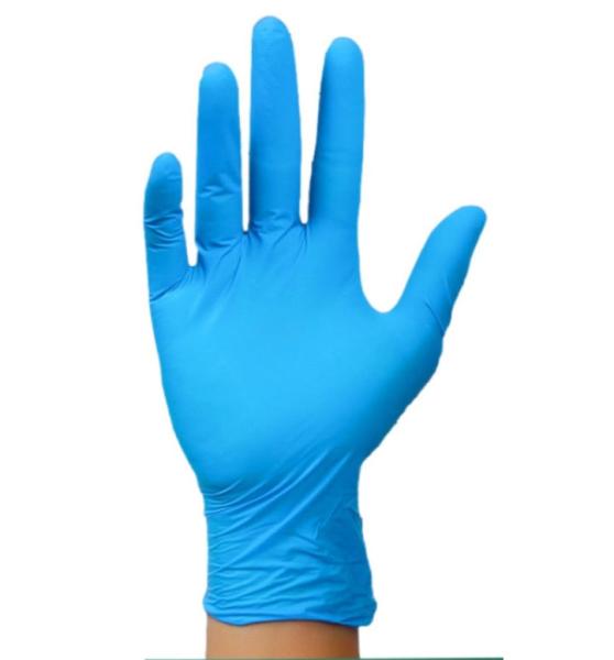 Blue Disposable Nitrile Gloves Hand Protection Powder Free