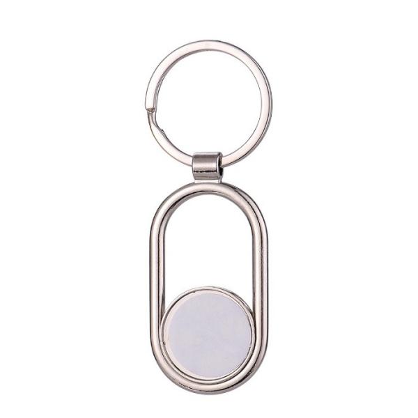 Sublimation Blank Metal Key Holder Movable Core double sided personalized keychain