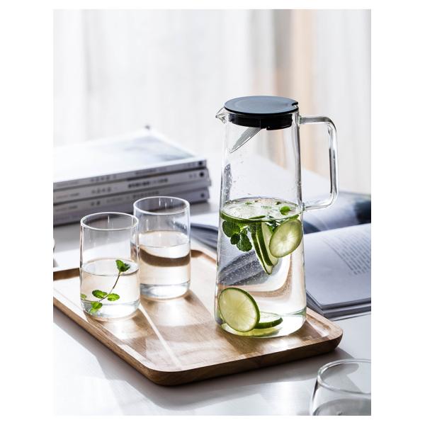 Неэтилированный стеклянный кувшин воды с емкостью крышки/ложки 1350мл силикона