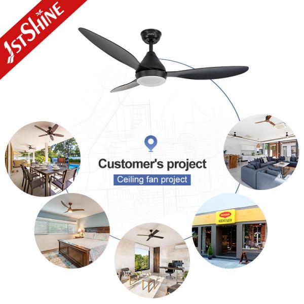 Remote Control/Wall Control Ceiling Fan Black Finish 3 Blades OEM Support Dimmer Yes